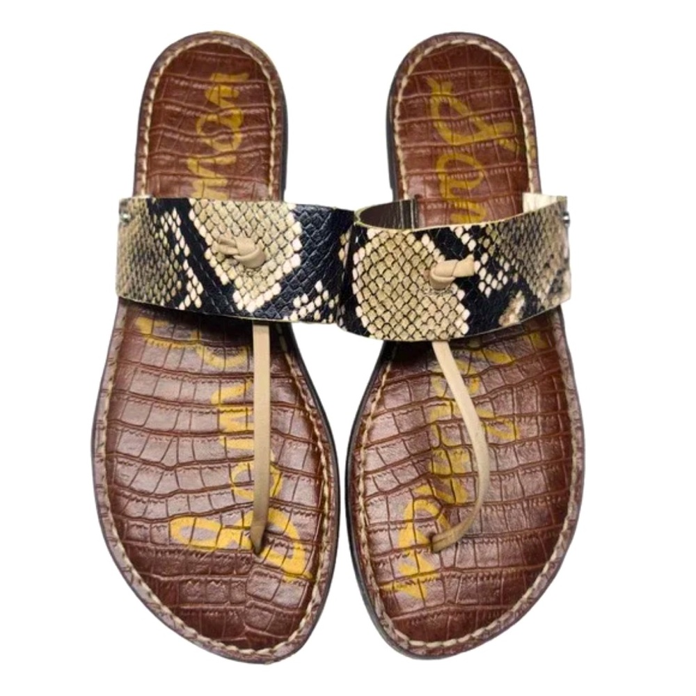 Snakeskin Pattern Leather Sandals - BRAND NEW / Never Worn!